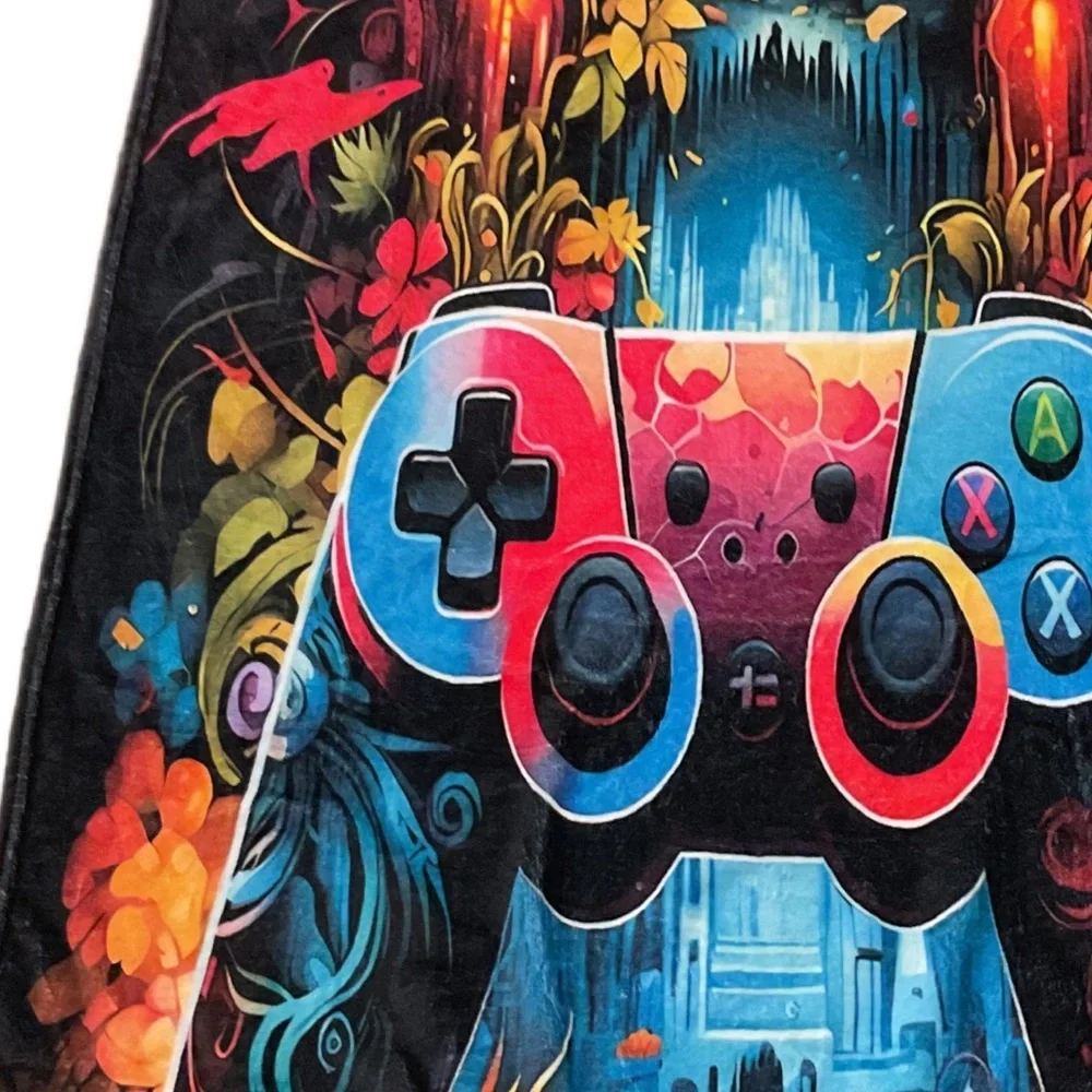 Colorful Gaming Controller Blanket fleece throw blanket